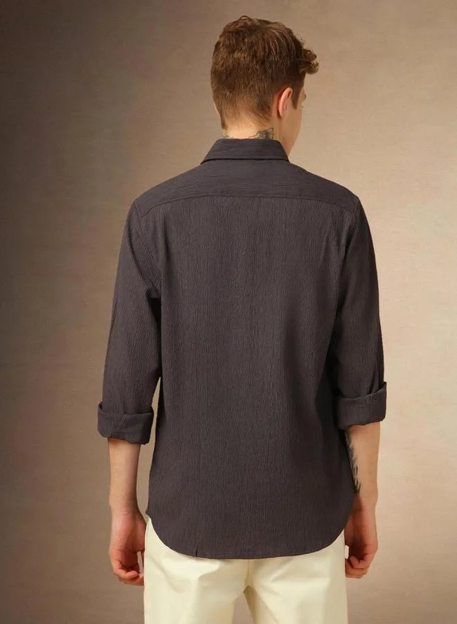 دينيس لينغو Plain Casual Long Sleeve Shirt by Styli
