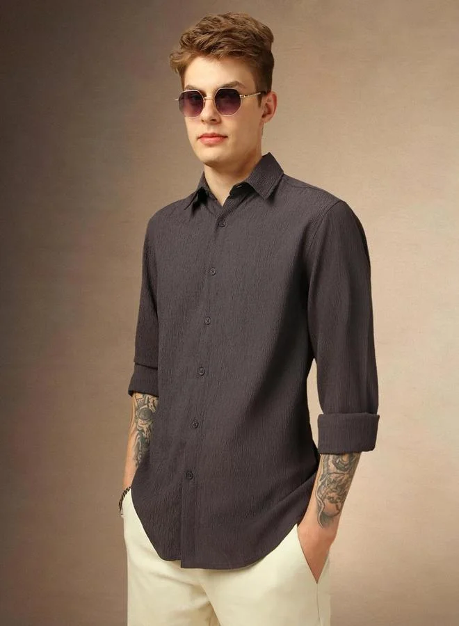 دينيس لينغو Plain Casual Long Sleeve Shirt by Styli