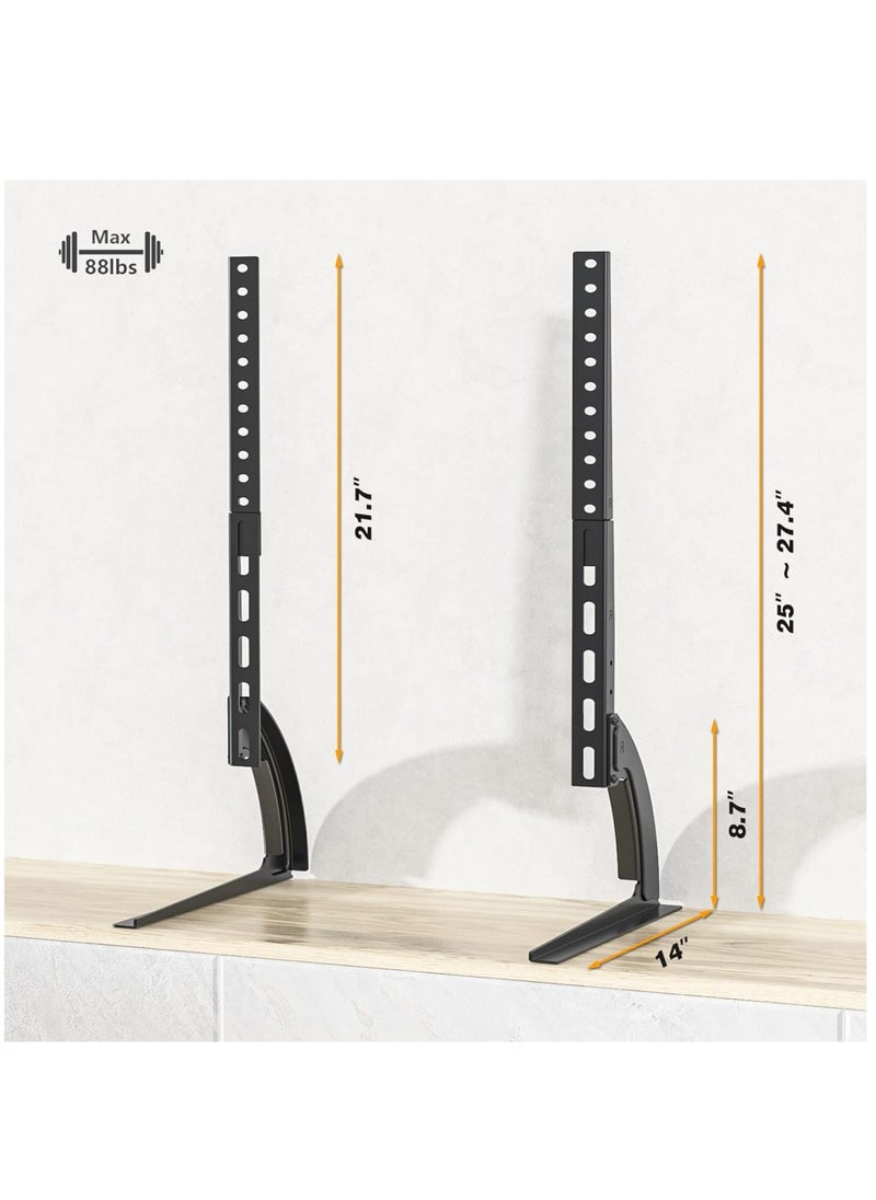 5Rcom TV Stand Mount, Universal TV Stand Tabletop for 22 to 65 inch Plasma LCD LED Flat Screen TVs, TV Legs, Holds up to 88lbs, Max VESA 800 x 500mm, Height Adjustable TV Base, TV Stand