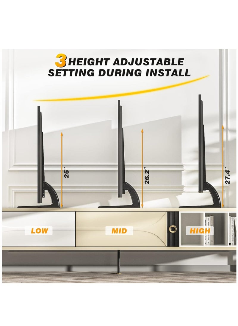 5Rcom TV Stand Mount, Universal TV Stand Tabletop for 22 to 65 inch Plasma LCD LED Flat Screen TVs, TV Legs, Holds up to 88lbs, Max VESA 800 x 500mm, Height Adjustable TV Base, TV Stand