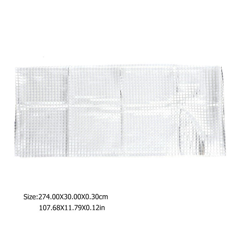 Silver Sequin Disco Table Runner 30x274cm Retro Party Supplies Wedding - Image 3