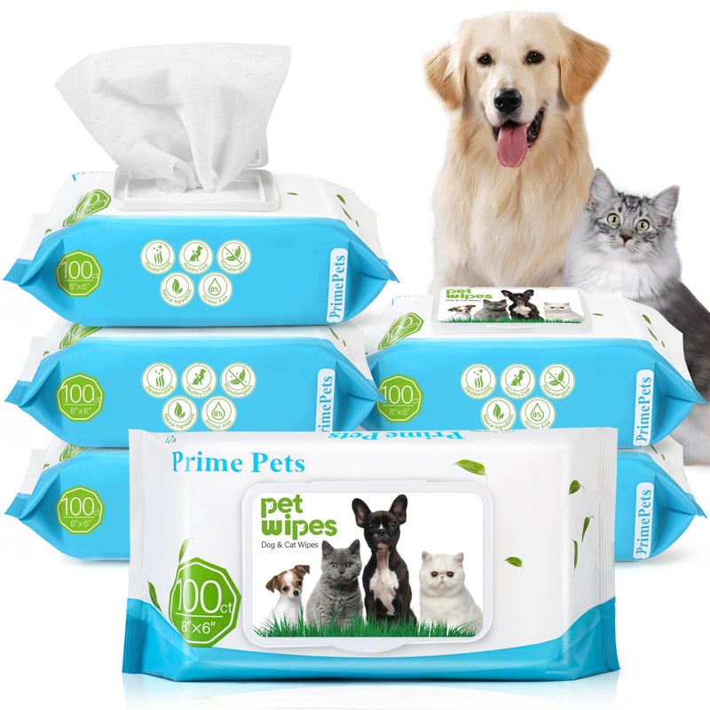 Prime Pets Dog Wipes for Paws and Butt, 600 Count, Pet Wipes for Dogs & Cats, 100% Fragrance Free, Deodorizing Puppy Wipes for Cleaning Face Eyes Ears Paws Teeth Body - Image 1