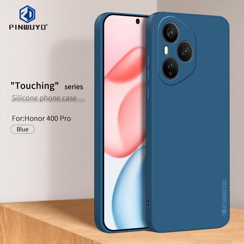 بين دبليو يو واي او جراب هاتف For Honor 400 Pro Global 160.8 مم من السيليكون السائل من سلسلة Sense (أزرق) - Image 2