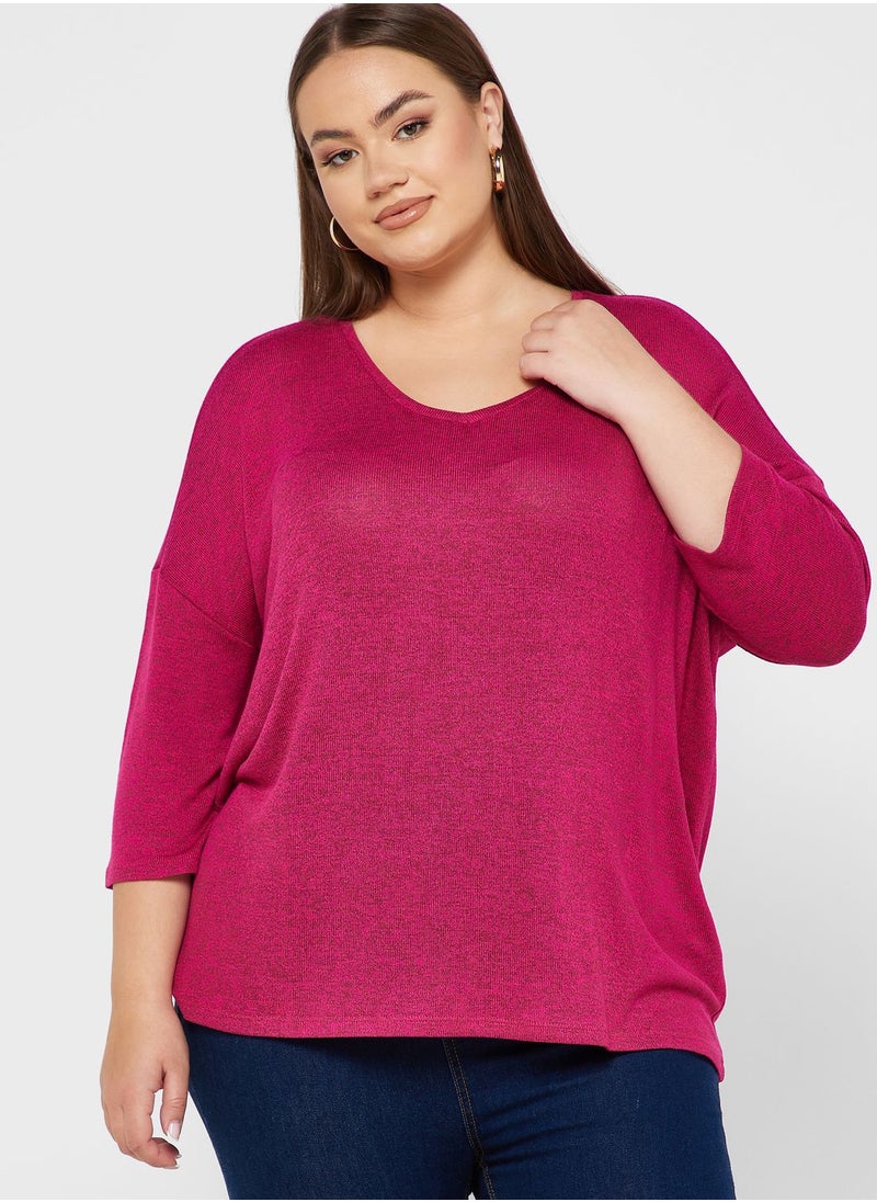 Vero Moda Curve - V-Neck Knitted Sweater - Image 1