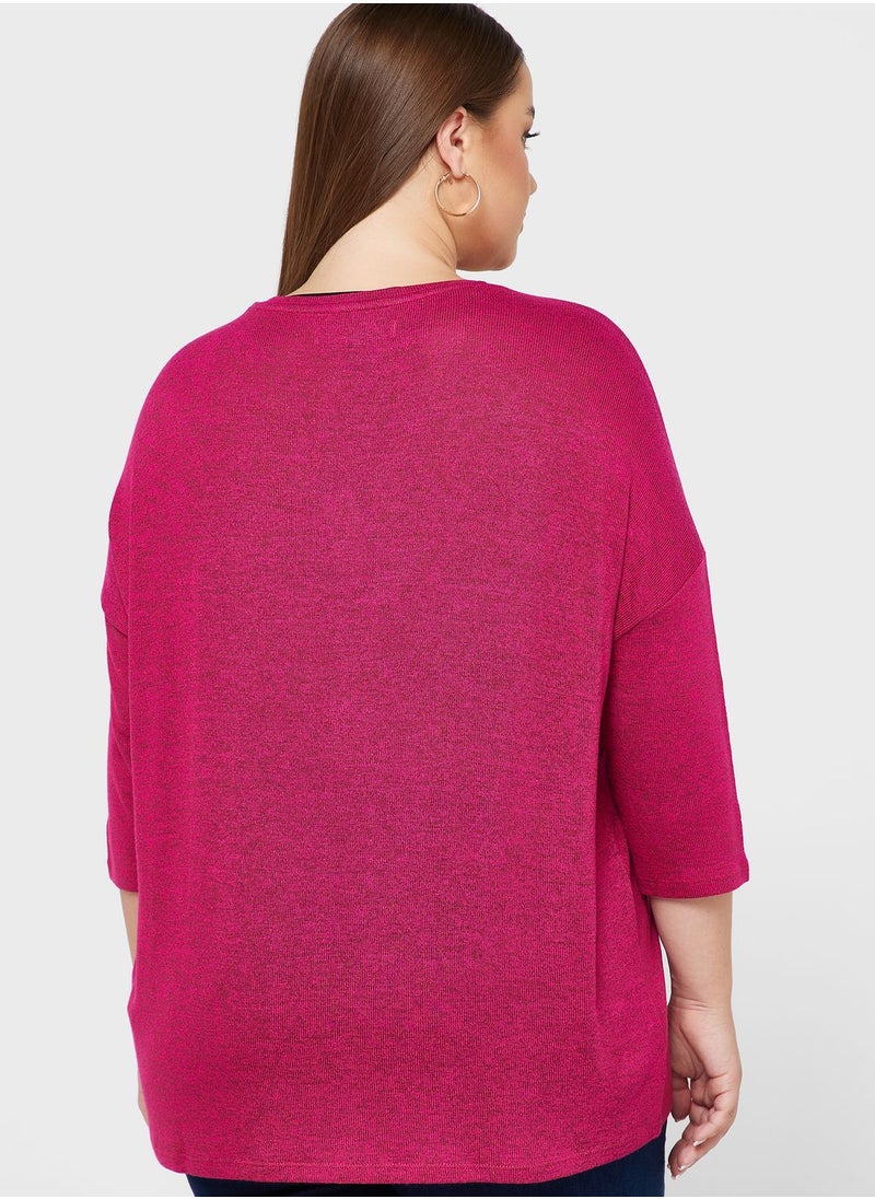 Vero Moda Curve - V-Neck Knitted Sweater - Image 1