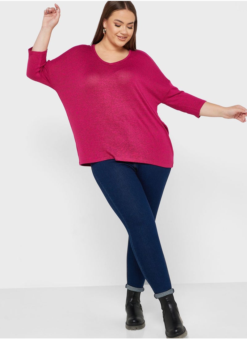 Vero Moda Curve - V-Neck Knitted Sweater - Image 1