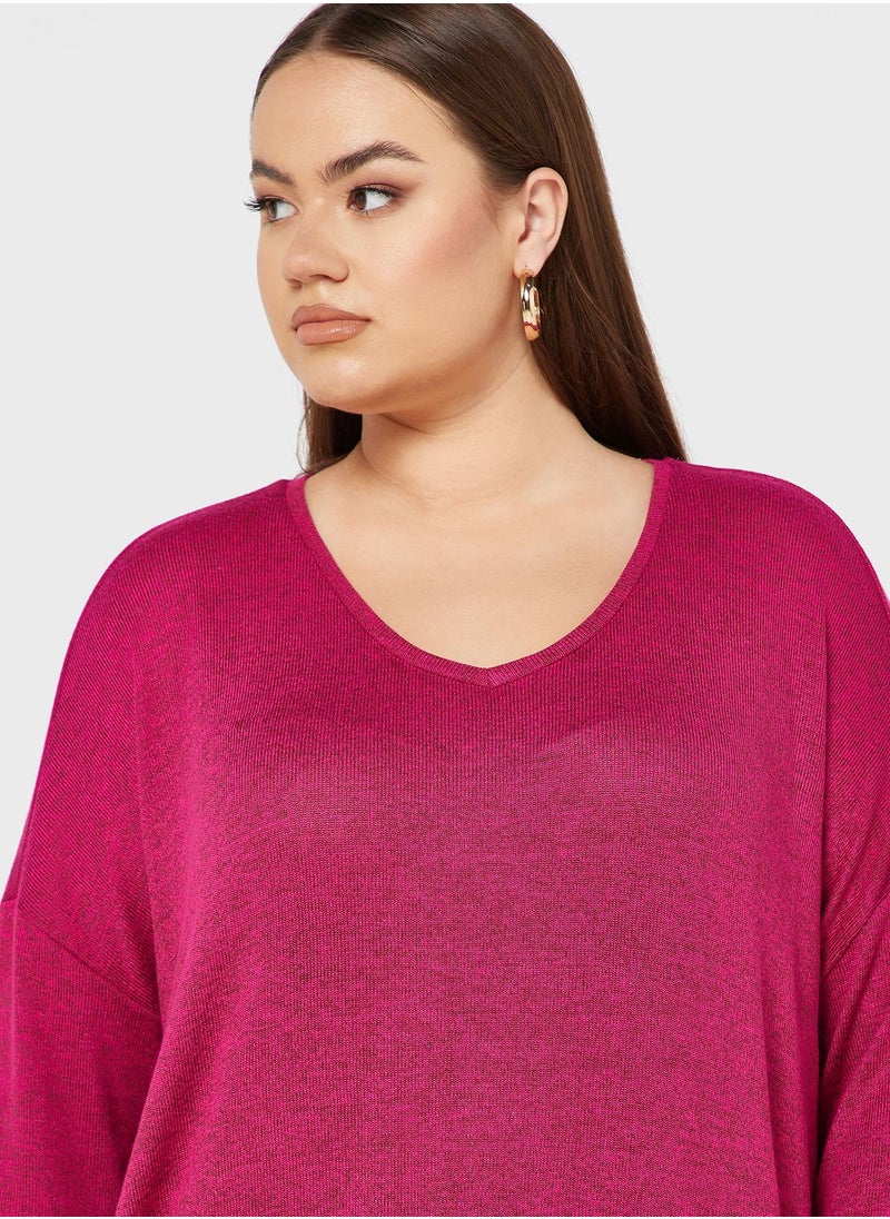 Vero Moda Curve - V-Neck Knitted Sweater - Image 1