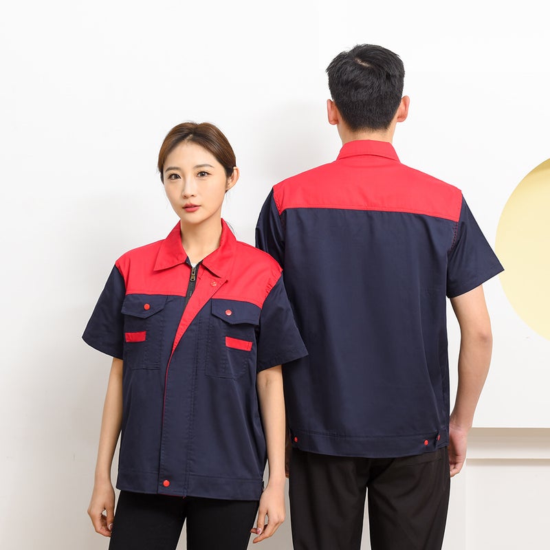 Zhenhao Summer Half-Sleeved Work Clothes Men'S Short-Sleeved Thin Suit Men'S Breathable Labor Protection Tooling Workshop Factory Clothes Work Clothes - Image 5