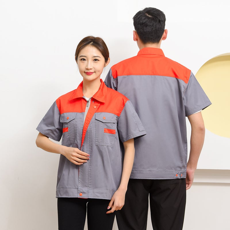 Zhenhao Summer Half-Sleeved Work Clothes Men'S Short-Sleeved Thin Suit Men'S Breathable Labor Protection Tooling Workshop Factory Clothes Work Clothes - Image 4