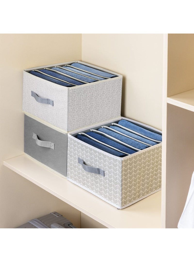 Wardrobe Clothes Organizer, 2 Pack Foldable Jeans Drawer Closet Organizer with Handles, Closet Organizers and Storage for Clothes, Jeans, Sweater, Grey  - Image 4