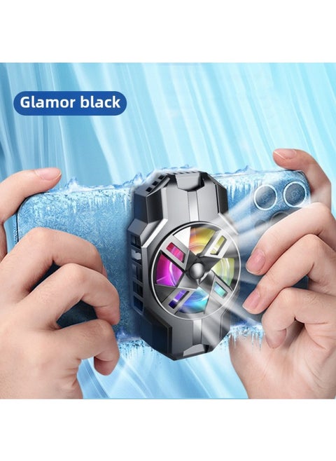 Mobile Phone Air Conditioning Radiator S5 Digital Display Frequency Conversion Cooling Semiconductor Refrigeration Back Clip Source Factory-Color:S3 2323 Semiconductor Refrigeration-Charm Black (Economy)