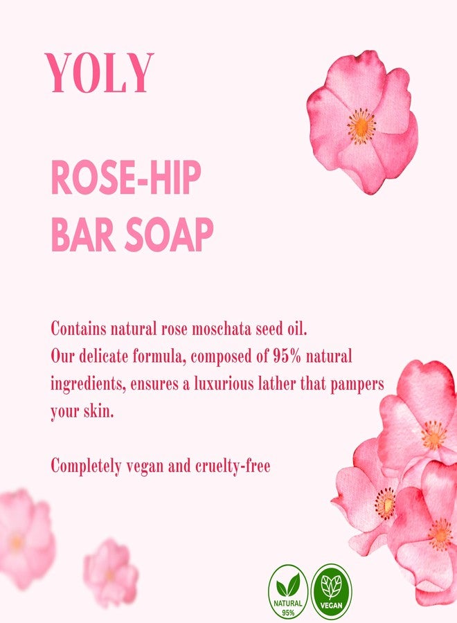 YOLY Rosehip Bar Soap (90 g, Pack of 4) - 95% Natural, Vegan-Friendly Moisturizing Soap for Silky Smooth Skin - Image 3