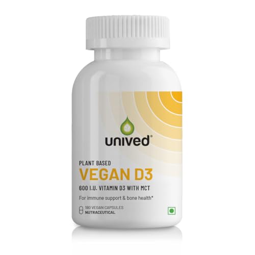Unived Plant-Based Vitamin D3 from Lichen with Medium Chain Triglycerides (Capsule, 180 Servings) - Image 1