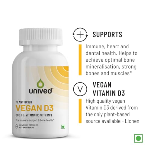 Unived Plant-Based Vitamin D3 from Lichen with Medium Chain Triglycerides (Capsule, 180 Servings) - Image 2