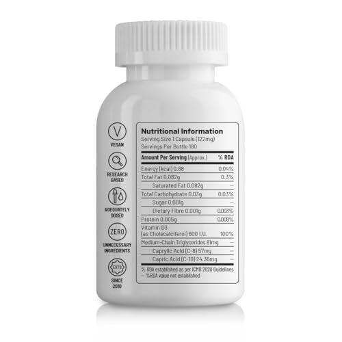 Unived Plant-Based Vitamin D3 from Lichen with Medium Chain Triglycerides (Capsule, 180 Servings) - Image 3