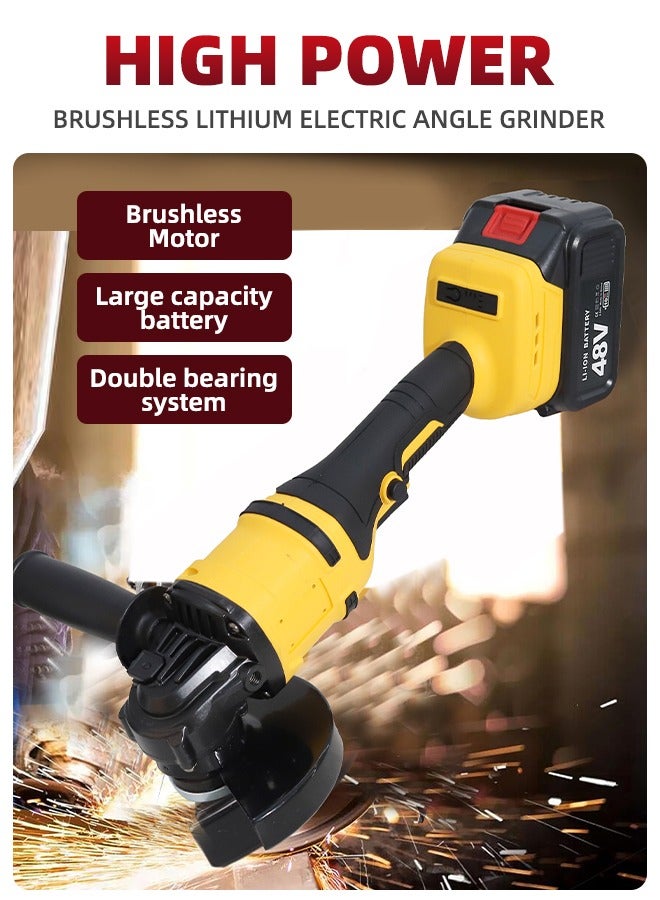 ALongDeng 48V Cordless Drill and Cordless Angle Grinder With 2 Batteries and Charger Brushless Electric Drill 2 Spee 25+3 Torque Setting Compact Drill Driver Kit for Home DIY Project - Image 2