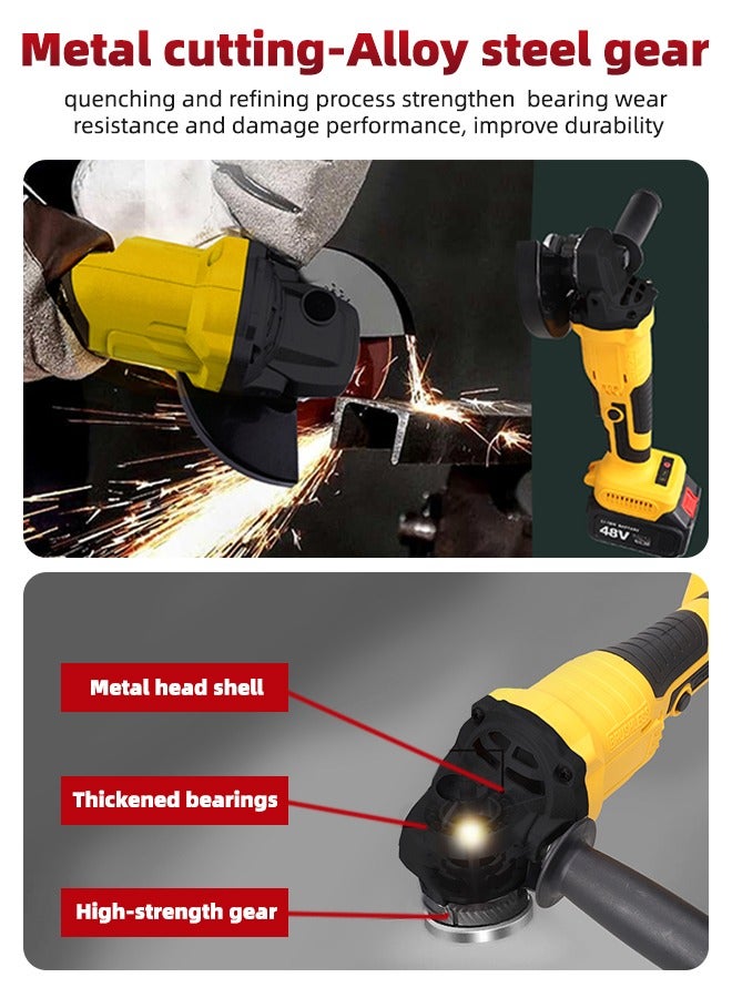 ALongDeng 48V Cordless Drill and Cordless Angle Grinder With 2 Batteries and Charger Brushless Electric Drill 2 Spee 25+3 Torque Setting Compact Drill Driver Kit for Home DIY Project - Image 4