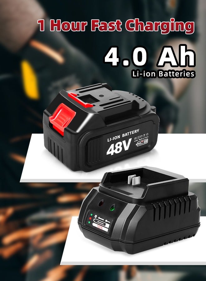 ALongDeng 48V Cordless Drill and Cordless Angle Grinder With 2 Batteries and Charger Brushless Electric Drill 2 Spee 25+3 Torque Setting Compact Drill Driver Kit for Home DIY Project - Image 5