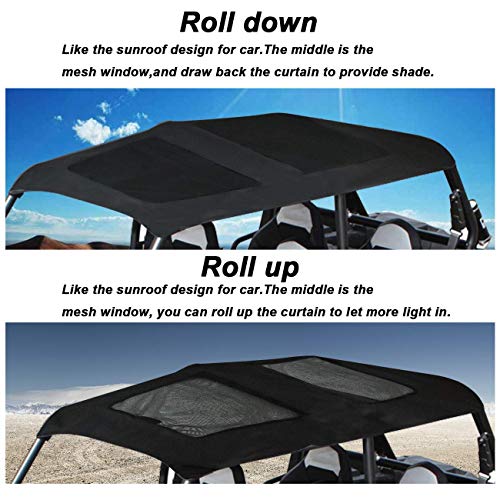 MFC Soft Canvas Roof Top Compatible with for 2014-2023 Polaris RZR 4 900 / XP 4 1000 / XP 4 Turbo 4 Seater Sunshade Soft Top Roof - Image 4