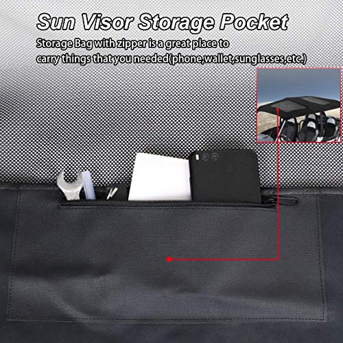 MFC Soft Canvas Roof Top Compatible with for 2014-2023 Polaris RZR 4 900 / XP 4 1000 / XP 4 Turbo 4 Seater Sunshade Soft Top Roof - Image 3