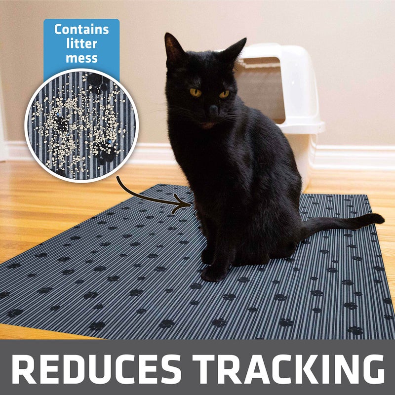 Drymate Cat Litter Box Mat, Litter Trapping Mat, Waterproof, Urine-Proof, Absorbent, Machine Washable, Soft on Paws, Contains Mess, Protects Floors, Kitten Supplies, Dark Grey, 28x36 XL, 2-Pack - Image 2