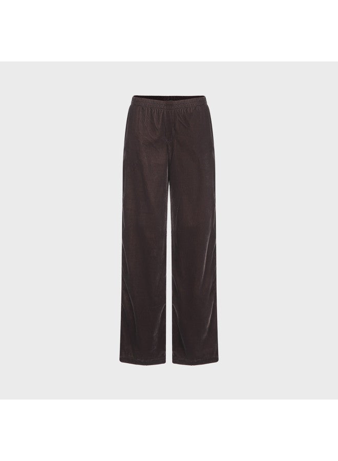 Zara women's Velvet Minimalist Solid Color Casual Versatile Soft Comfortable Loose Wide-leg Pants - Image 2