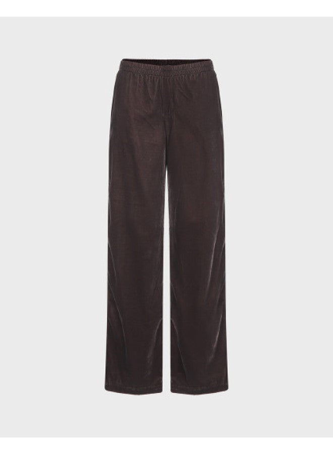 Zara women's Velvet Minimalist Solid Color Casual Versatile Soft Comfortable Loose Wide-leg Pants - Image 1
