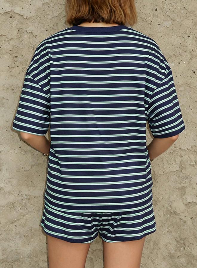 Take Two Striped T-Shirt and Shorts Co-Ords Set - Image 3