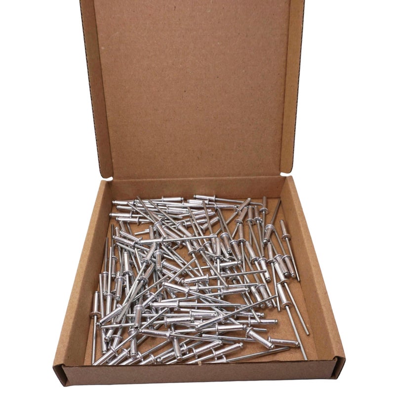 SKIR'CO (100 pieces) Aluminium blind rivets, 3 x 12 mm, steel mandrel, pop rivets, dome head, DIN 7337 rivets - Image 4