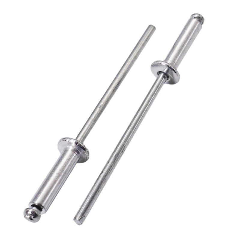 SKIR'CO (100 pieces) Aluminium blind rivets, 3 x 12 mm, steel mandrel, pop rivets, dome head, DIN 7337 rivets - Image 1