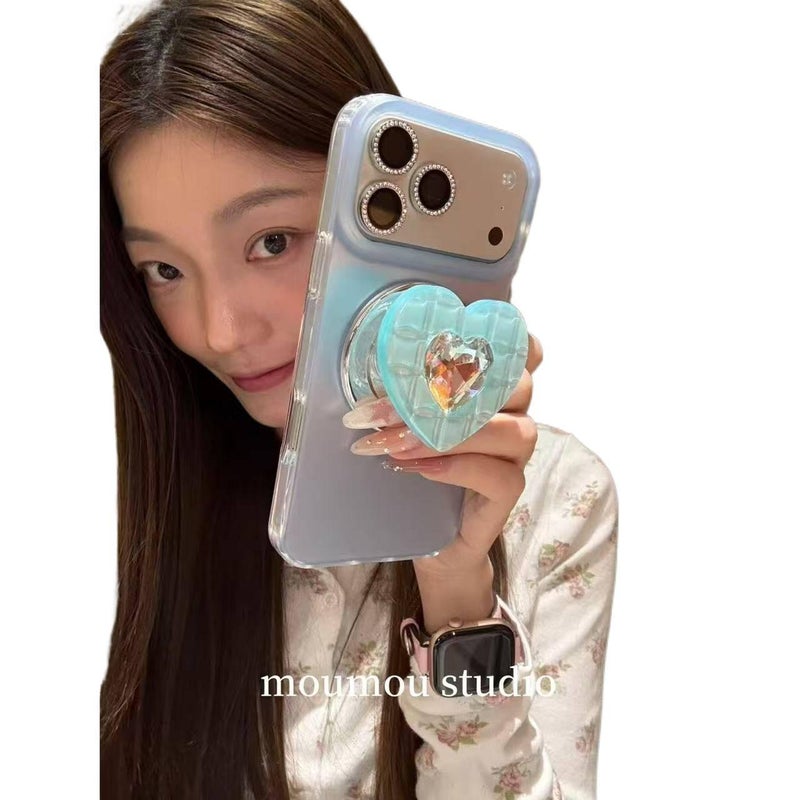 BB MagSafe Case for iPhone 15 / 15 Plus / 15 Pro / 15 Pro Max with Drop Protection and Checkered Pattern plus Shockproof plus Gemstone Design plus Magnetic in Single Shell - Image 4