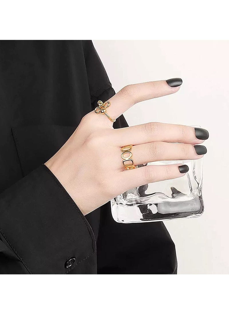 SYOSI - Anti Anxiety Fidget Ring for Women,Cubic Zircoina Adjustable Anxiety Rings,Rotatable Relieving Worry Meditation Ring With Beads Stress Reliev 4 Pcs - Image 1