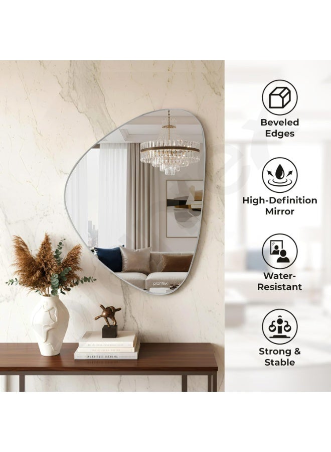 Plantex Glass Frameless Mirror for Wall/Triangle Mirror with Beveled Smooth Edges for Bathroom/Dressing Room/Living Room/Bedroom/Entryway - (24x18 Inch) - Image 3