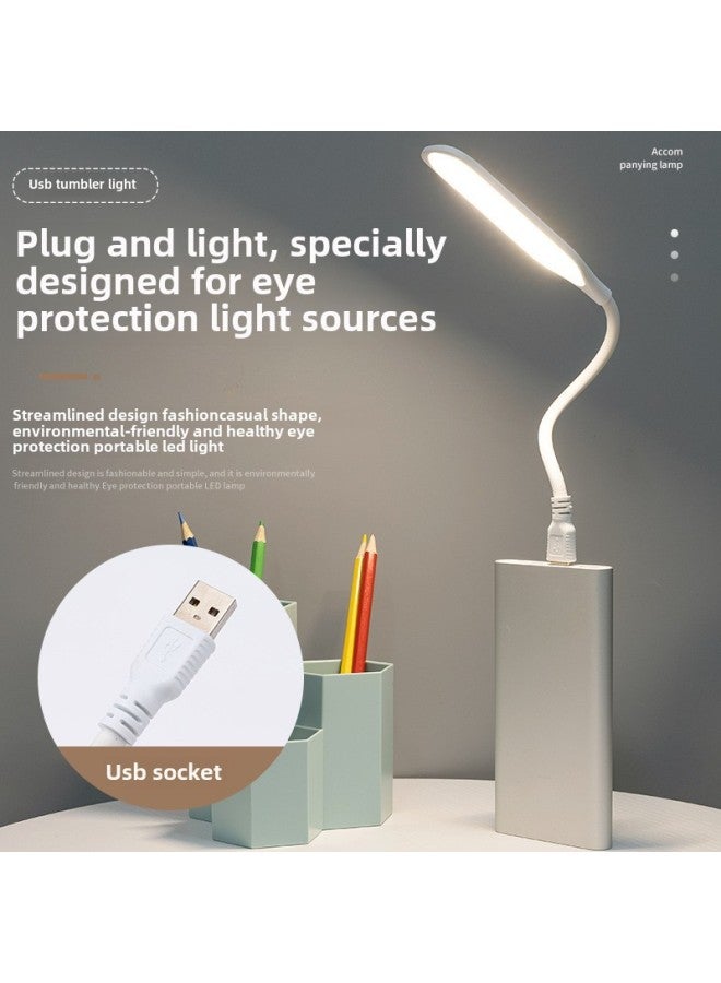 Usb Lamp Led Portable Lamp Mini Portable Night Light Plug Mobile Power Charging Treasure Lamp Computer Eye Protection Small Desk Lamp-Color:Usb Leaf Light [three Levels Of Color Temperature Adjustable 12 Lamp Beads]  - Image 2