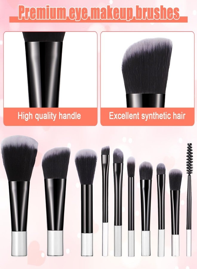KFHENSOMR Travel Makeup Brush Set, 10 Pcs Mini with Pouch, Synthetic - Image 3