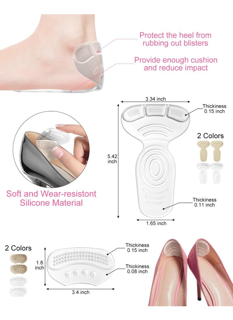 Meetion 10Pcs High Heel Comfort Pads, Ball of Foot Cushions for Heels, Silicone Shoe Inserts for Women Shoes Too Big, Soft Shoe Pads Insoles for High Heels (Clear-Silicone)  - Image 4
