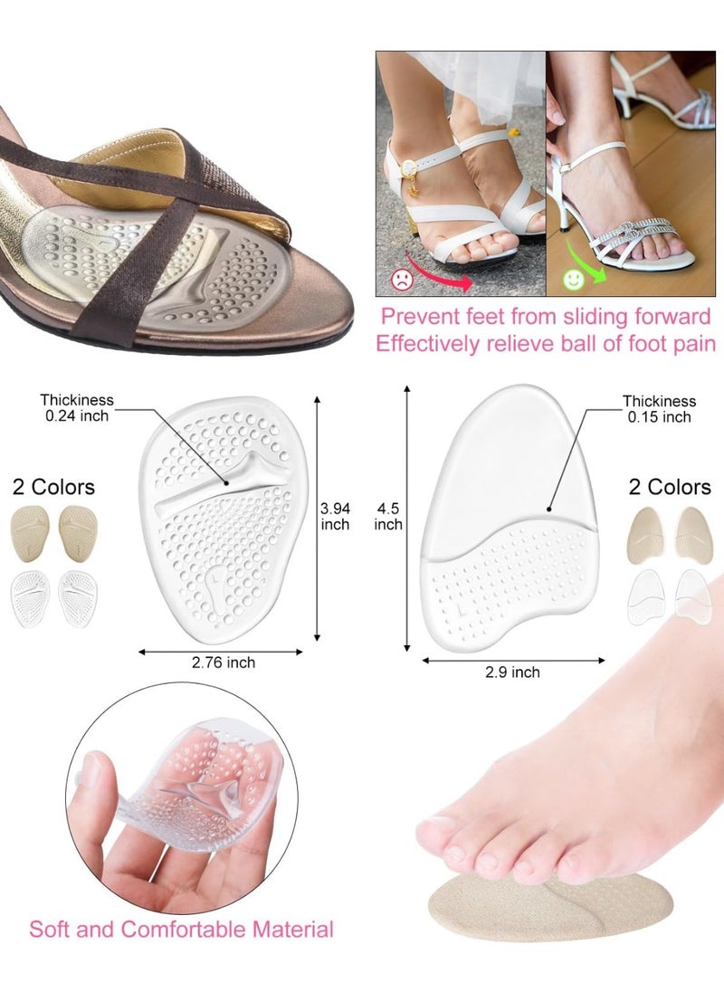 Meetion 10Pcs High Heel Comfort Pads, Ball of Foot Cushions for Heels, Silicone Shoe Inserts for Women Shoes Too Big, Soft Shoe Pads Insoles for High Heels (Clear-Silicone)  - Image 3
