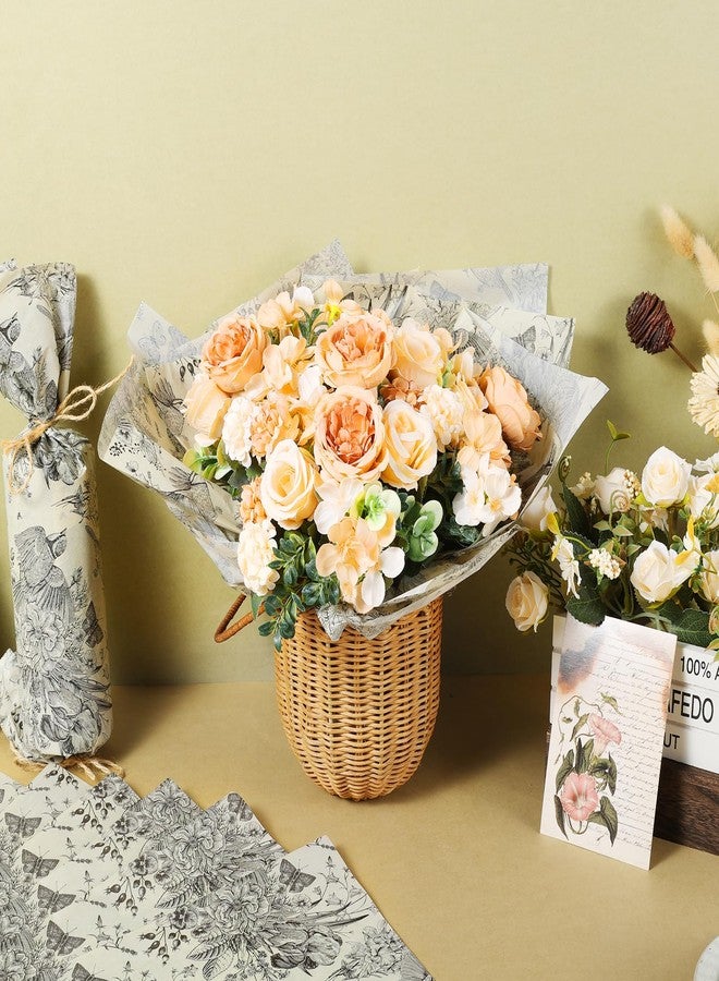 Fabllewavi 60 Sheet Floral Bird Tissue Paper, 20x14‘’ Chinoiserie Bird Gift Vintage Flower Bird Packaging Tissue Paper for Birthday Wedding Baby Shower Bridal Shower Party Supplies (Retro - Image 4