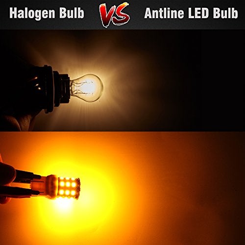 Antline 1157 2057 2357 7528 BAY15D LED Bulbs Amber Yellow, 12-24V Super Bright 1000 Lumens Replacement for Turn Signal Blinker Lights, Side Marker Lights (Pack of 4) - Image 3