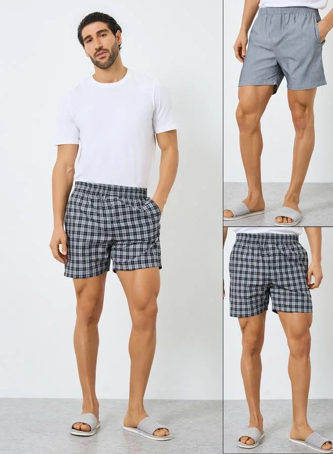 ستايلي مجموعة من 2 بوكسر قطت رجالي بأزرار