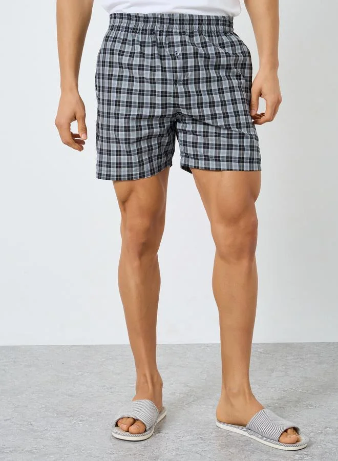 ستايلي مجموعة من 2 بوكسر قطت رجالي بأزرار