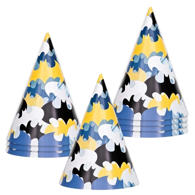 Unique Party 77521 Batman Party Hats, Pack of 8 - Image 1