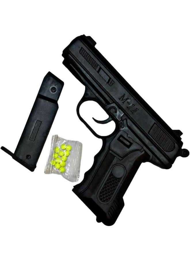 Generic M-11 Pistol Original Toy Gun With 12 Beads, Gift for Boys and Girls Kids, Guns & Darts,(Black) 