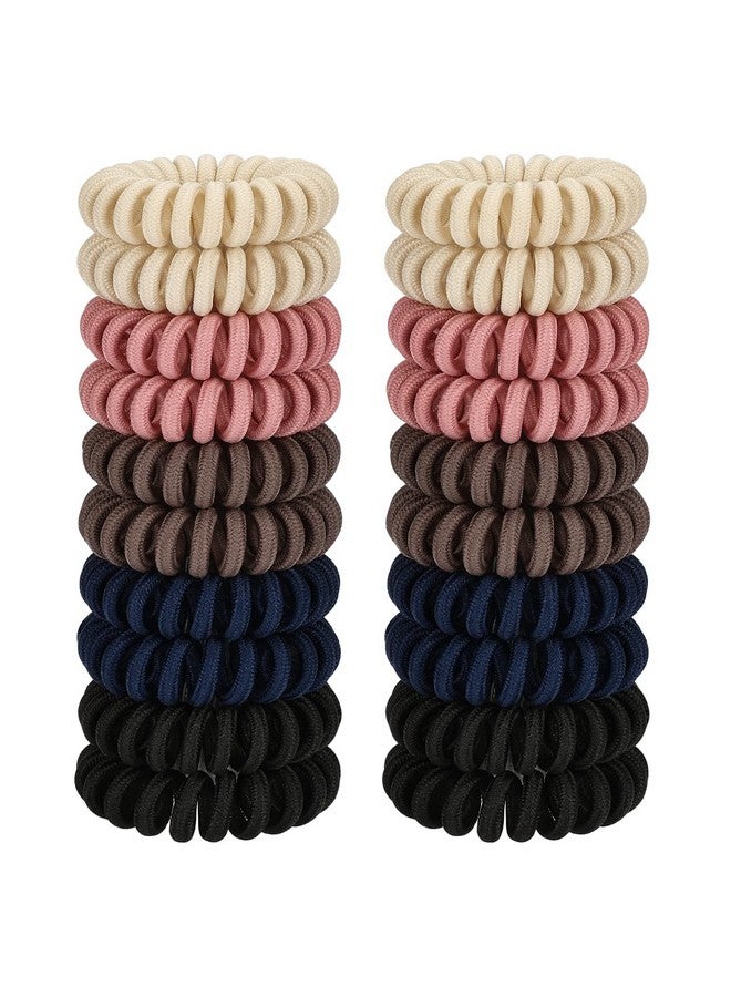 JessLab Spiral Hair Ties 20 Pcs Traceless Phone Cord Hair Ties No Crease Spiral Bracelet Plastic Coil Ponytail Holders Nodamage Headband Hair Accessory For Girls Women Ladies Gift (Fabric Covered)  - Image 1