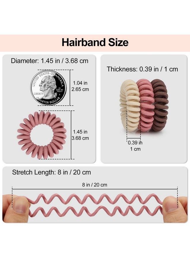 JessLab Spiral Hair Ties 20 Pcs Traceless Phone Cord Hair Ties No Crease Spiral Bracelet Plastic Coil Ponytail Holders Nodamage Headband Hair Accessory For Girls Women Ladies Gift (Fabric Covered)  - Image 3