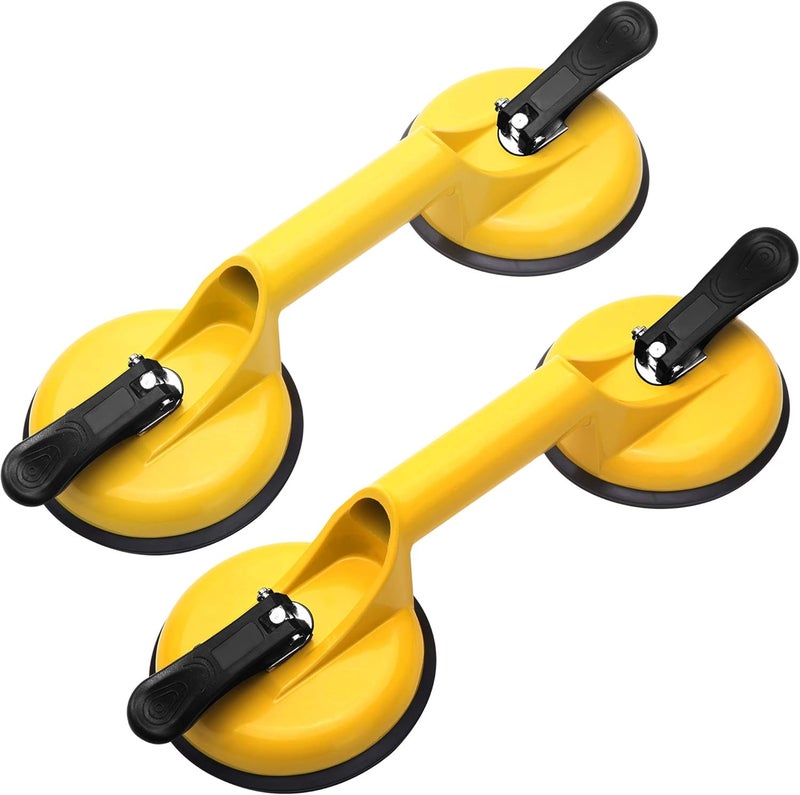 FCHO Suction Cups Heavy Duty Aluminum Vacuum Plate Handle Glass Holder Hooks to Lift Large Glass/Tile Lifter/Moving Glass/Pad for Lifting/Dent Puller (2 Pack) - Image 1