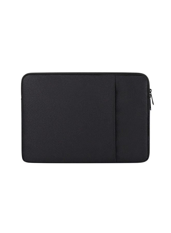 Men's Large Capacity Leather Computer Bag Handheld Portable Laptop Case Multifunctional Organizer Carrying Case-Color:Mysterious Black-Dimensions:15.6 Inch  - Image 1