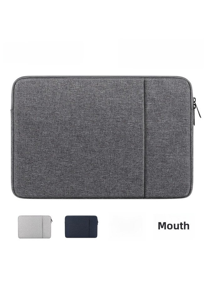 Men's Large Capacity Leather Computer Bag Handheld Portable Laptop Case Multifunctional Organizer Carrying Case-Color:Mysterious Black-Dimensions:15.6 Inch  - Image 2