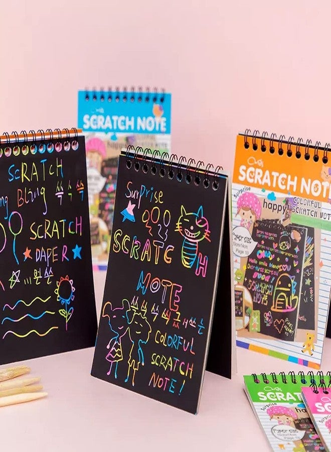 Art Bundle Return Gifts for Birthday for Kids Party Bulk Scratch Note Book, Magic Book Return Gifts for Kids Children Girls, Boys Best, Multicolor - 6 x 4 inch (Pack of 4) - Image 1