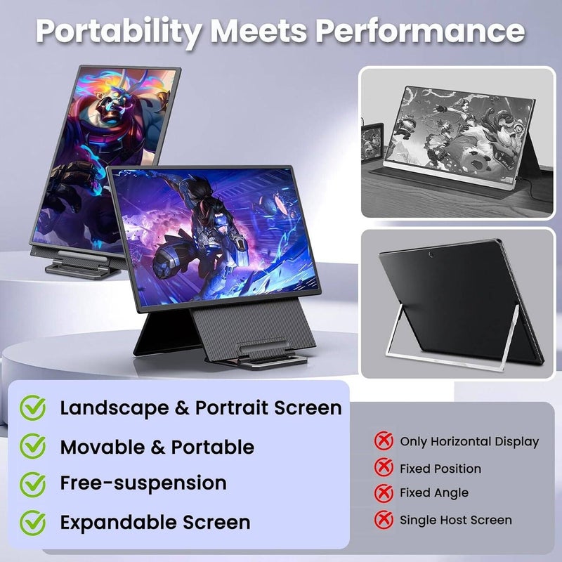 V2COM D1 23.8-Inch 2.5K QHD 180Hz IPS Portable Monitor - Image 5